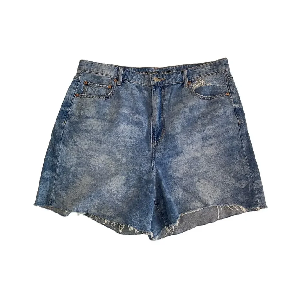 American eagle Women's High Waisted Denim Shorts Size 14
